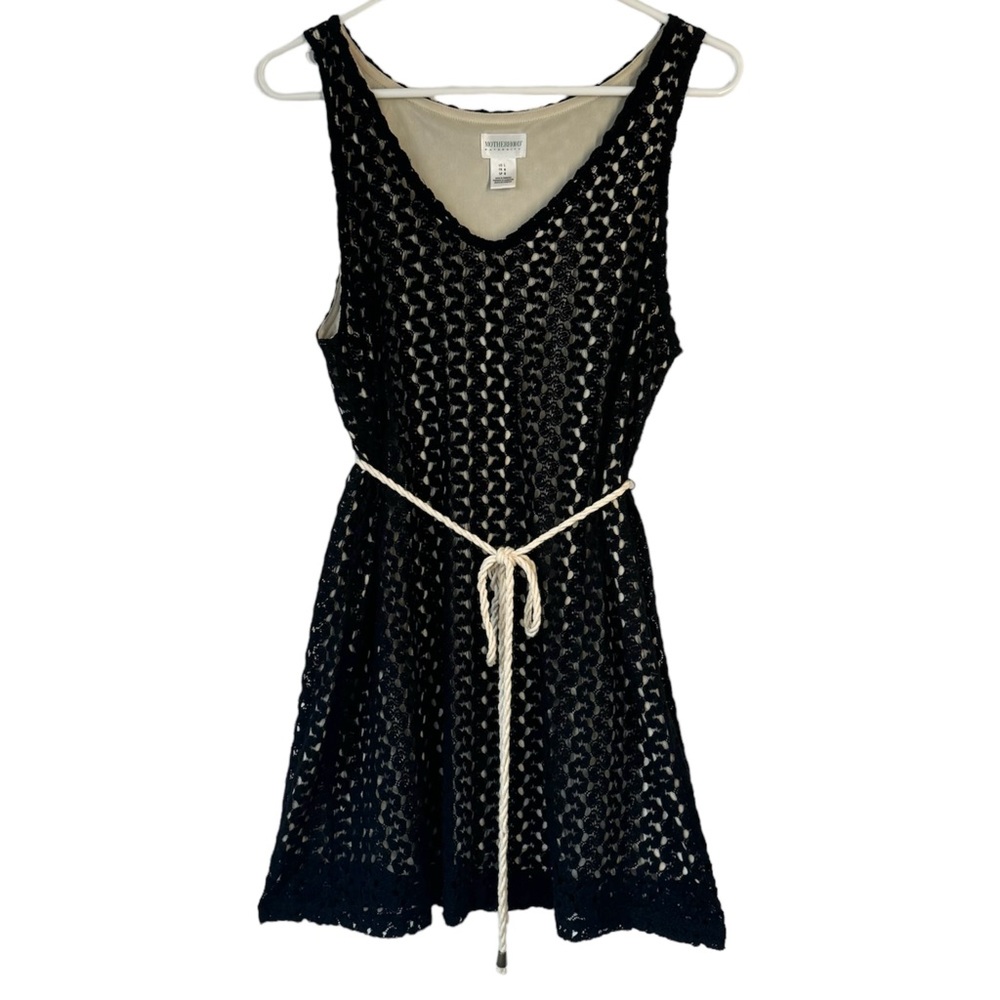 Motherhood Maternity Black Crochet Mini Dress